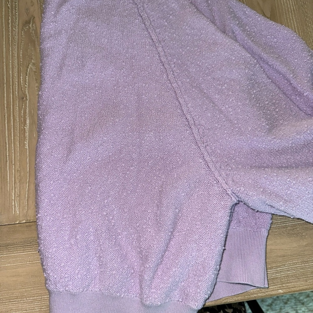Free People Lavender Textured Pullover Sweater XS | Balloon Sleeve Cozy Fit - Picture 5 of 5